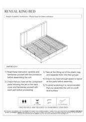 expand furniture REVEAL KING BED Assembly Instruction Manual