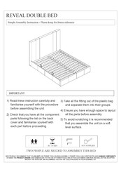 expand furniture REVEAL DOUBLE BED Assembly Instruction Manual