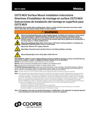 Cooper Metalux CGTS NUV Installation Instructions Manual