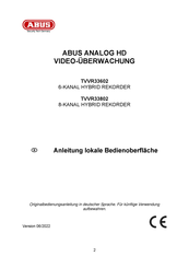Abus TVVR33602 Instructions For User