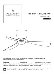 Fanimation KLINCH FPS7681 Series Assembly Instructions Manual