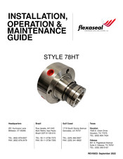 Flexaseal 78HT Installation, Operation, Maintenance Manual