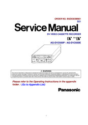 Panasonic AG-DV2500E Service Manual