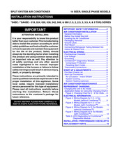Nortek SA4BE-060 Series Installation Instructions Manual
