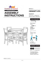 Furniture of America Milly CM3609PT-5PK Assembly Instructions Manual