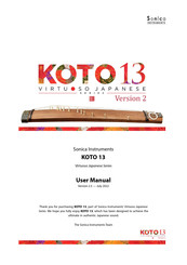 Sonica Instruments KOTO 13 User Manual