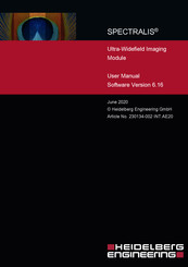 Heidelberg Engineering SPECTRALIS User Manual