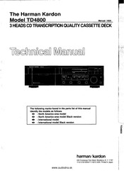 Harman Kardon TD4800 Technical Manual