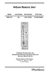 CopperOptics PairGain HiGain HRU-412 Manual