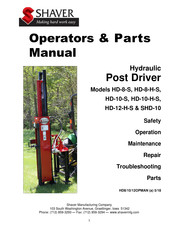 Shaver HD-10-S Operator's & Parts Manual