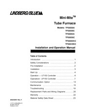 Lindberg/Blue Mini-Mite TF55030C Installation And Operation Manual