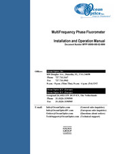 Ocean Optics MFPF100-2 Installation And Operation Manual