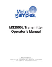 Metal Samples MS2500L Operator's Manual