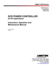 Metek TWRF1 SCR Series Instruction, Operation And Maintenance Manual