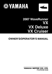 Yamaha WaveRunner VX Deluxe 2007 Owner's/Operator's Manual
