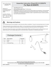 Quoizel Q1295KPK Assembly Instruction Sheet