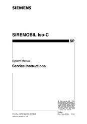 Siemens SIREMOBIL Iso-C Service Instructions Manual