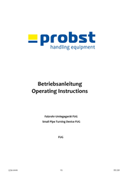 Probst FUG Operating Instructions Manual