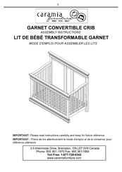 caramia furniture GARNET CONVERTIBLE CRIB Assembly Instructions Manual