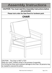 Noble House Home Furnishings Chair Assembly Instructions Manual