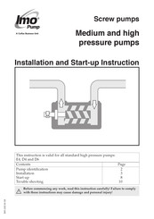 Colfax Imo Pump D6 F Series Installation And Start-Up Instruction