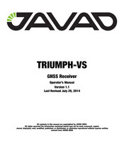 Javad TRIUMPH-VS Operator's Manual