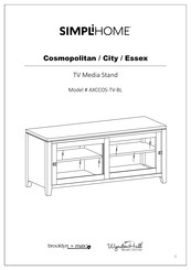 Simpli Home WyndenHall Brooklyn + Max AXCCOS-TV-BL Manual