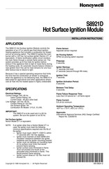 Honeywell S8921D Installation Instructions Manual