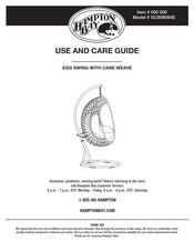 HAMPTON BAY GCS09064E Use And Care Manual