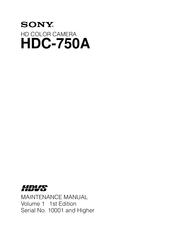 Sony HDC-750A Maintenance Manual