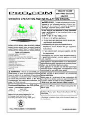 Procom WZNL18MVA Owner's Operation And Installation Manual