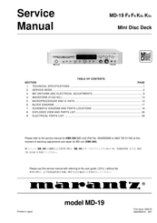 Marantz MD-19 Service Manual