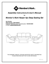 Member's Mark Harper FRM10388SST Assembly Instructions & User Manual