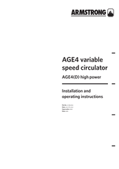 Armstrong AGE4 Z Installation And Operating Instructions Manual