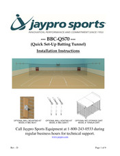 Jaypro Sports BBC-QS70 Installation Instructions Manual