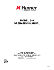 DURAVANT Hamer 540 Operation Manual