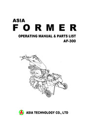 ASIA TECHNOLOGY AF-300 Operating Manual & Parts List