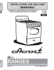 Acros ACE2300 Installation Use And Care Manual