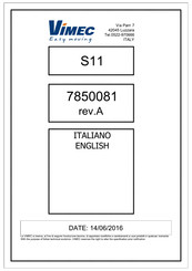 vimec S11 Manual