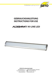 Seto ALDEBARAN 120 W Instructions For Use Manual