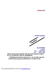 Matsushita Electric SL-CT720GC Service Manual
