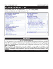 Nortek SH1QE4M1SP-30K Installation Instructions Manual