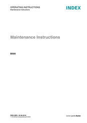 Index B500 Operating Instructions And Maintenance Instructions
