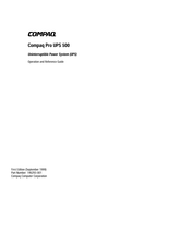 Compaq Pro UPS 500 Operation And Reference Manual