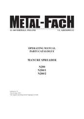 Metal-Fach N280/1 Operating Manual/Parts Manual