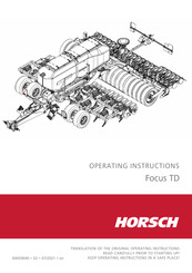 horsch Focus 6 TD Operating Instructions Manual