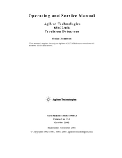 Agilent Technologies 85037A Operating And Service Manual