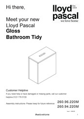 Lloyd Pascal Gloss Bathroom Tidy 260.96.220M Installation Manual