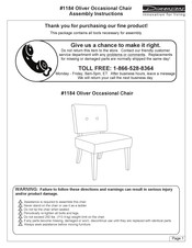 Μ-Dimension Oliver Occasional Chair 1184 Assembly Instructions