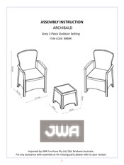 JWA ARCHIBALD 69694 Assembly Instruction Manual